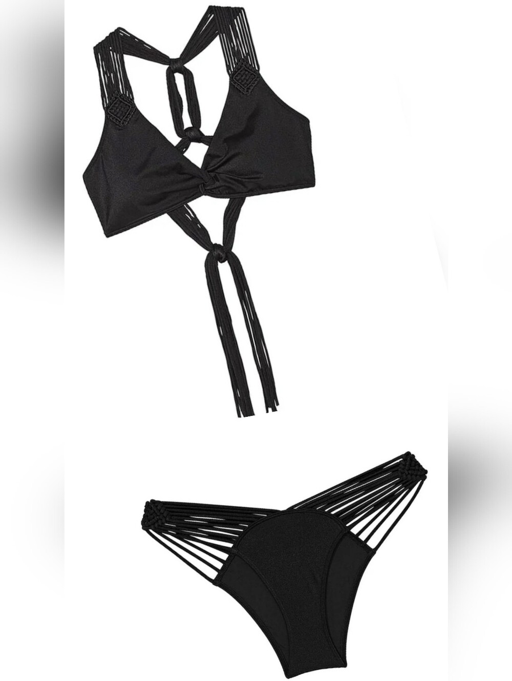Victoria's Secret Black Macrame  Bikini